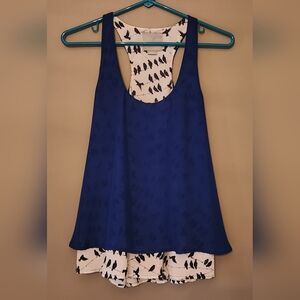 Maeve Cream and Black Bird Pattern Top